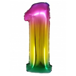 Шар - Цифра 1 Радуга
